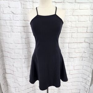 Brandy Melville Dress One Size Small Skater Black Preppy Square Neck Mini Clean